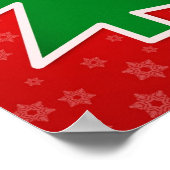 赤い背景のクリスマスツリー ポスター (角)