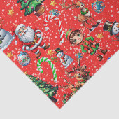 赤い背景のクリスマス装飾パターン 薄葉紙 (詳細)