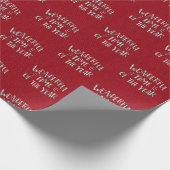 赤い背景のクリスマス音楽グリーティング ラッピングペーパー (角)