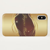 赤い背景のゴールドのクリスマス モチーフ... Case-Mate iPhoneケース (裏面(横))
