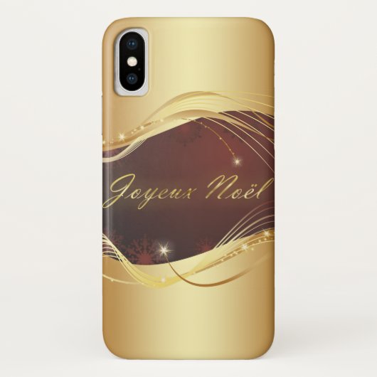赤い背景のゴールドのクリスマス モチーフ... Case-Mate iPhoneケース (裏面)