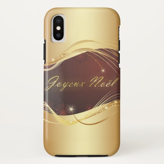 赤い背景のゴールドのクリスマス モチーフ... Case-Mate iPhoneケース (裏面)