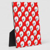 赤い背景のスカルパターン フォトプラーク (側面)