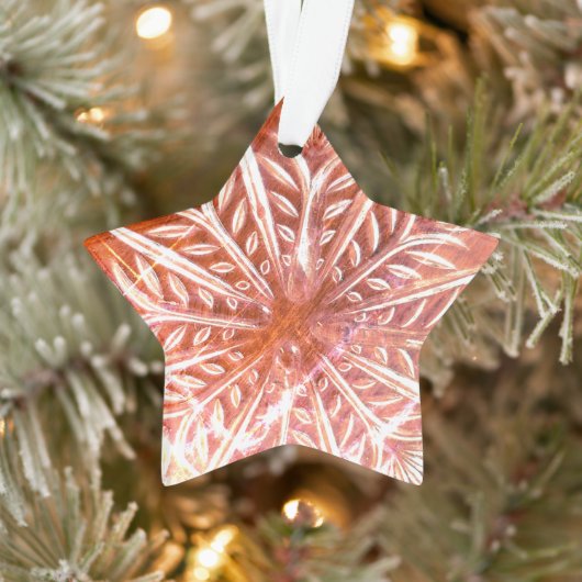 赤い背景のスノーフレーク オーナメント (ツリー)