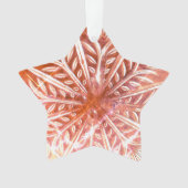 赤い背景のスノーフレーク オーナメント (正面)