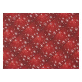 赤い背景のテーブルクロスの白い雪 テーブルクロス (正面(横))