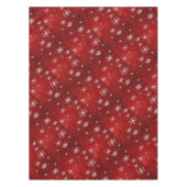 赤い背景のテーブルクロスの白い雪 テーブルクロス (正面)