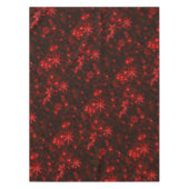 赤い背景のテーブルクロスの雪 テーブルクロス (正面)