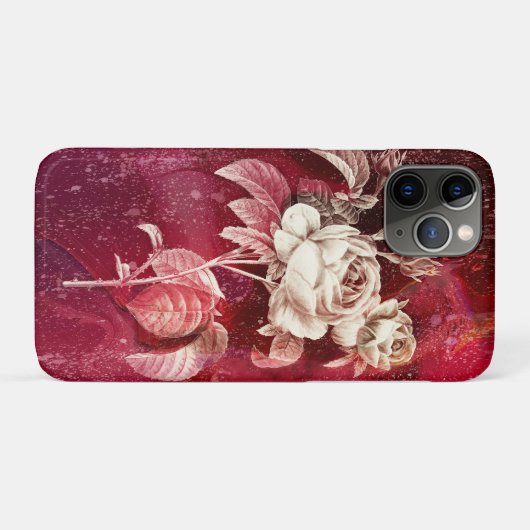 赤い背景のバラ Case-Mate iPhoneケース (裏面(横))