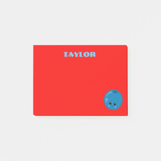 赤い背景のブルーベリー ポストイット (正面)