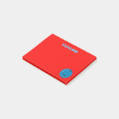 赤い背景のブルーベリー ポストイット (アングル)