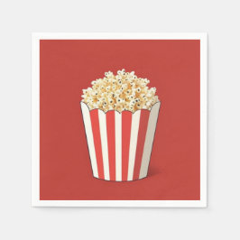 赤い背景のポップコーン スタンダードカクテルナプキン
