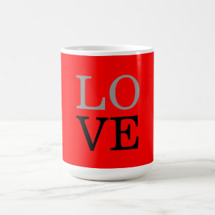 赤い背景の愛結婚の コーヒーマグカップ