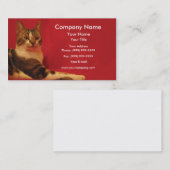 赤い背景の猫 名刺 (正面/裏面)