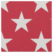 赤い背景の生地の白い星 ファブリック (クローズアップ)