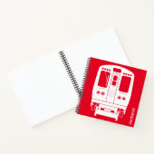 赤い背景の白いシカゴ「L」プロフィール ノートブック (内部)