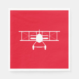 赤い背景の白い二面縦断 スタンダードランチョンナプキン