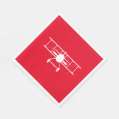 赤い背景の白い二面縦断 スタンダードランチョンナプキン (角)