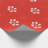 赤い背景の白い手 ラッピングペーパー (角)