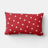赤い背景の白い水玉模様 ランバークッション (裏面)