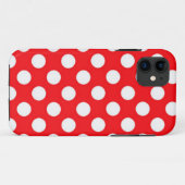 赤い背景の白い水玉模様 Case-Mate iPhoneケース (裏面(横))