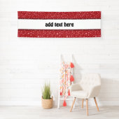 赤い背景の白い雪 横断幕 (インサイチュ)