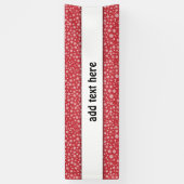 赤い背景の白い雪 横断幕 (縦)