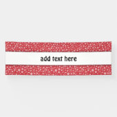 赤い背景の白い雪 横断幕 (横)