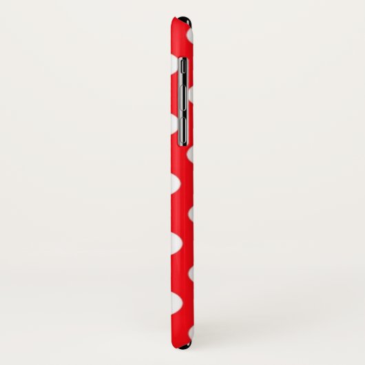赤い背景の白の水玉模様 Case-Mate iPhoneケース (裏面/左)