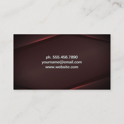 赤い背景の赤いグロー抽象芸術 名刺 (裏面)