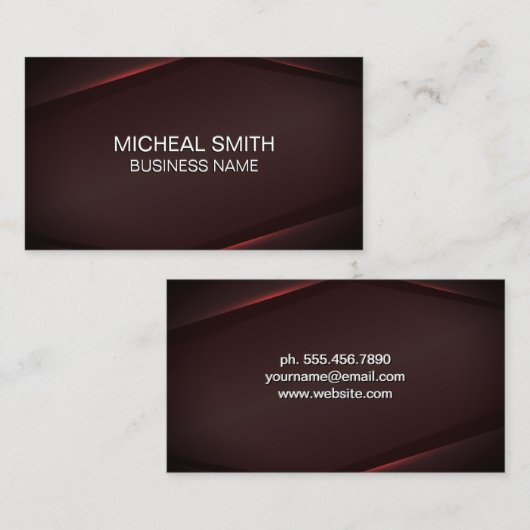 赤い背景の赤いグロー抽象芸術 名刺 (正面/裏面)
