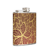 赤い背景の金葉のレース フラスク (右)