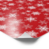 赤い背景の雪 フォトプリント            (角)