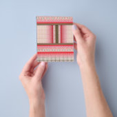 赤い背景を持つクロスステッチ模様 チラシ (手)