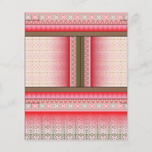 赤い背景を持つクロスステッチ模様 チラシ (正面)