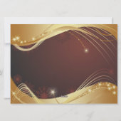 赤い背景を持つゴールデンクリスマスの動機 シーズンカード (裏面)