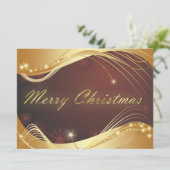 赤い背景を持つゴールデンクリスマスの動機 シーズンカード (スタンド正面)