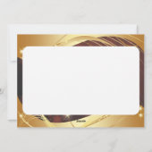 赤い背景を持つゴールデンクリスマスの動機 シーズンカード (裏面)