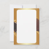 赤い背景を持つゴールデンクリスマスの動機 招待状 (裏面)