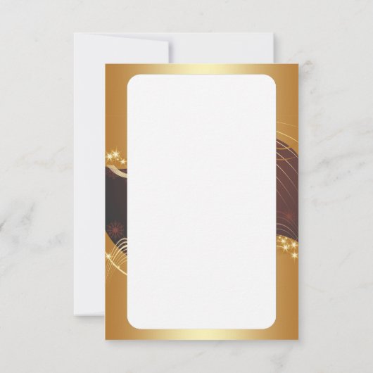 赤い背景を持つゴールデンクリスマスの動機 招待状 (裏面)