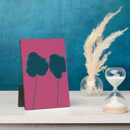 赤い背景を持つ木のアート フォトプラーク (側面)