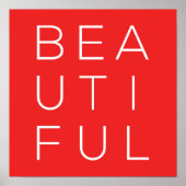 赤い背景を持つ美しいミニマルなウォールアート ポスター (正面)