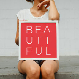 赤い背景を持つ美しいミニマルなウォールアート ポスター