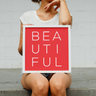 赤い背景を持つ美しいミニマルなウォールアート ポスター