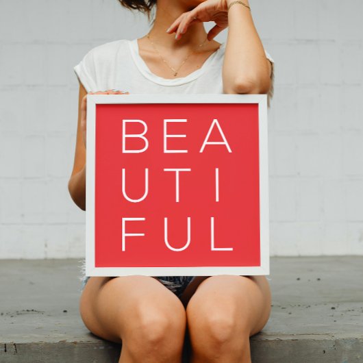 赤い背景を持つ美しいミニマルなウォールアート ポスター