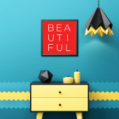 赤い背景を持つ美しいミニマルなウォールアート ポスター