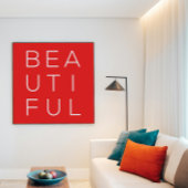 赤い背景を持つ美しいミニマルなウォールアート ポスター