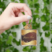 赤い背景を持つ金色のクリスマスの動機… キーホルダー (手)