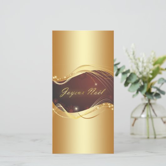 赤い背景を持つ金色のクリスマスの動機… シーズンカード (スタンド正面)