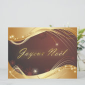 赤い背景を持つ金色のクリスマスの動機… シーズンカード (スタンド正面)